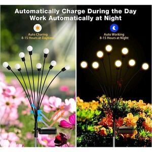 Solar Firefly Light Garden Waterproof Swaying Lamp Outdoor Landscape Lawn #1436